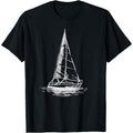 Sailor Boating Anchor - Simple Line Drawing Sailboat Sailing T-Shirt Made in USA Hoodie, Sweatshirt | RetroVerseTees.com