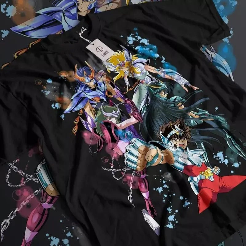 Saint Seiya T-shirt knights Of the Zodiac Hyoga Ikki Anime Shun Unisex Shirt All Size Hoodie, Sweatshirt | RetroVerseTees.com