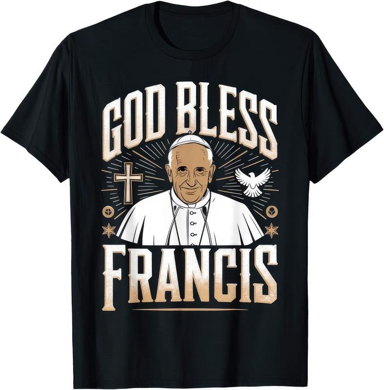 [Sale Off 40%] God Bless Pope Francis T Shirt Retro POPE FRANCIS Graphic Tee Unisex Hoodie, Sweatshirt | RetroVerseTees.com
