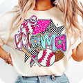 [Sale To 45% Off] Baseball Mama Coquette T-Shirt, Preppy Baseball Shirt, Brushstroke Baseball Coquette T-Shirt, Baseball...