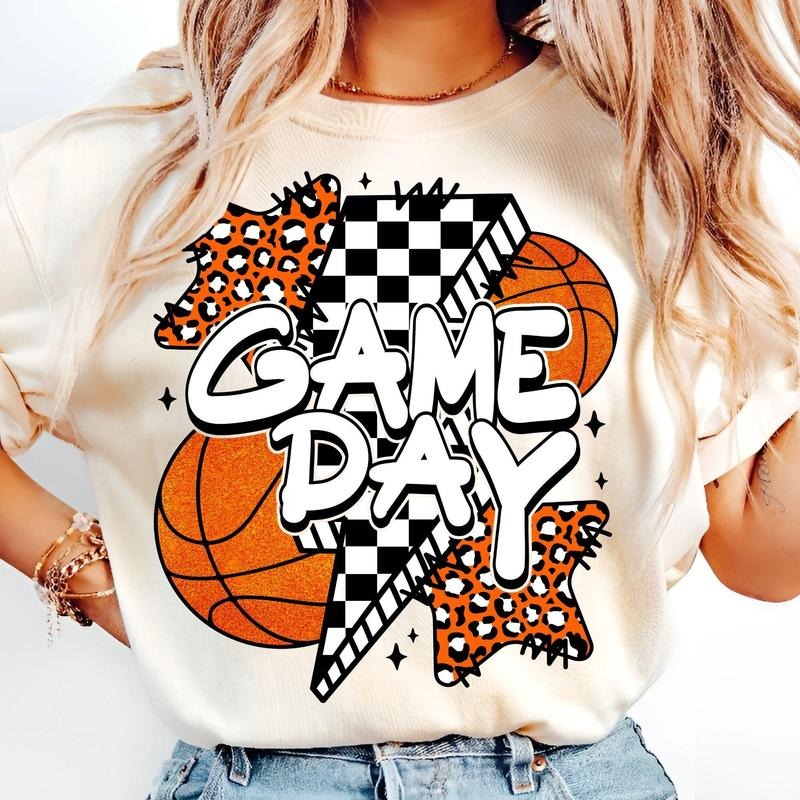 [Sale To 45% Off] Game Day Basketball T-Shirt, Retro Basketball Coquette T-Shirt, Mama Basketball Bow T-Shirt, Gift For...