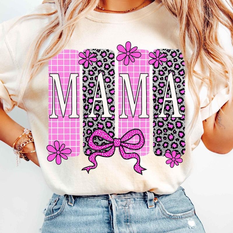 [Sale To 45% Off] Mama T-Shirt, Mothers Day T-Shirt, Leopard Mama Flower Shirt, Pink Mama Coquette Bow T-Shirt Hoodie,...