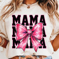 [Sale To 45% Off] Pink Mama Bow T-Shirt, Watercolor Mom, Distressed Grunge Mama T-Shirt, Trendy Mama Aesthetic Shirt...