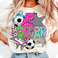 [Sale To 45% Off] Preppy Soccer T-Shirt, Soccer Coquette Shirt, Soccer Mama T-Shirt, Game Day Shirt, Checkered Soccer...
