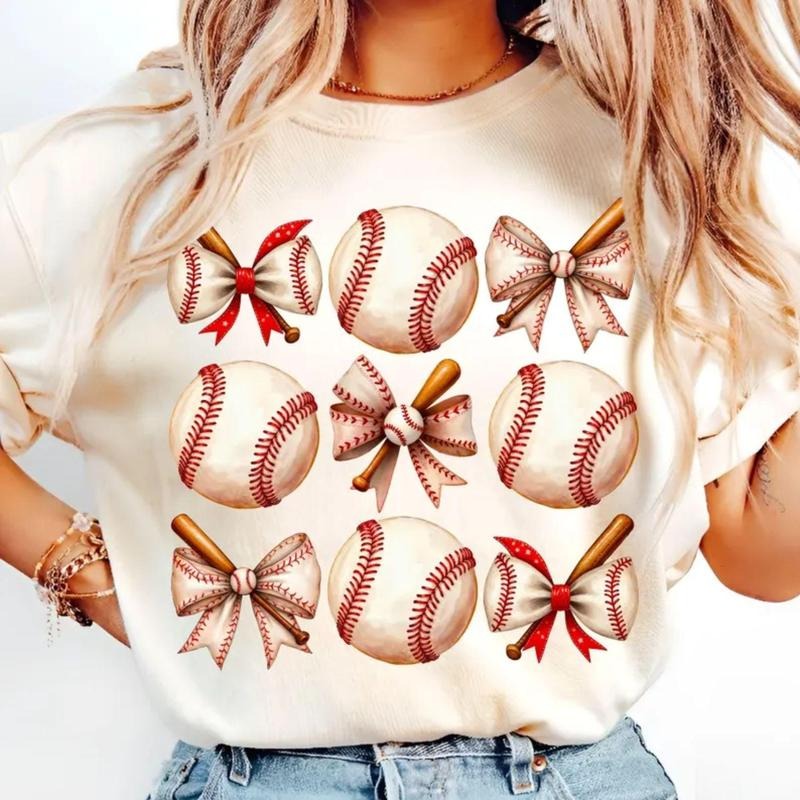 [Sale To 45% Off] Retro Baseball T-Shirt, Baseball Mama T-Shirt, Coquette Bow Baseball T-Shirt, Game Day Shirt , Gift for...