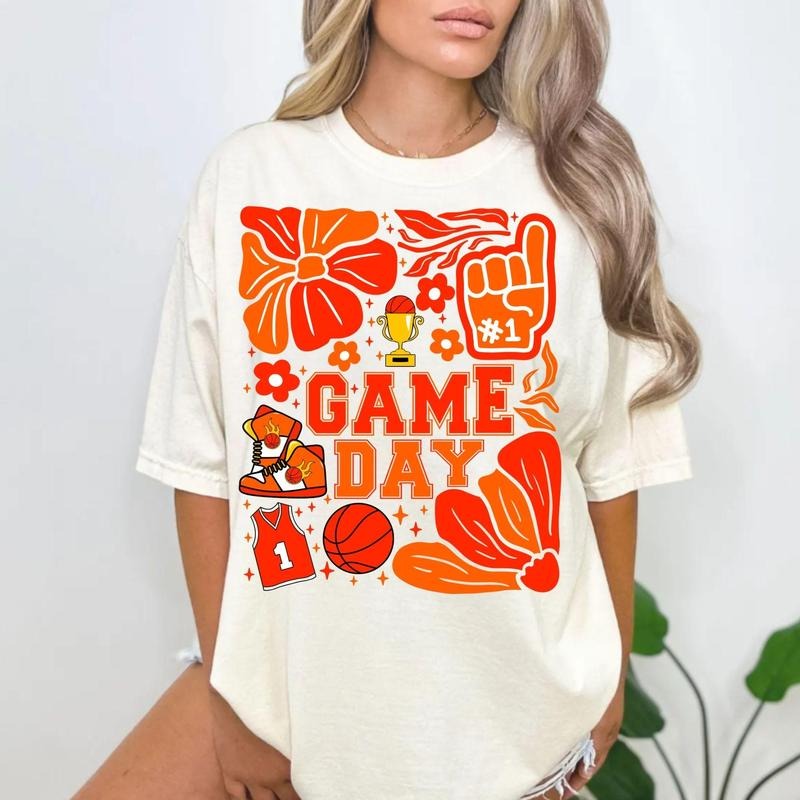 [Sale To 45% Off] Retro Basketball T-Shirt, Basketball Mama Shirt, Coquette Bow Basketball T-Shirt, Game Day Shirt, Gift...