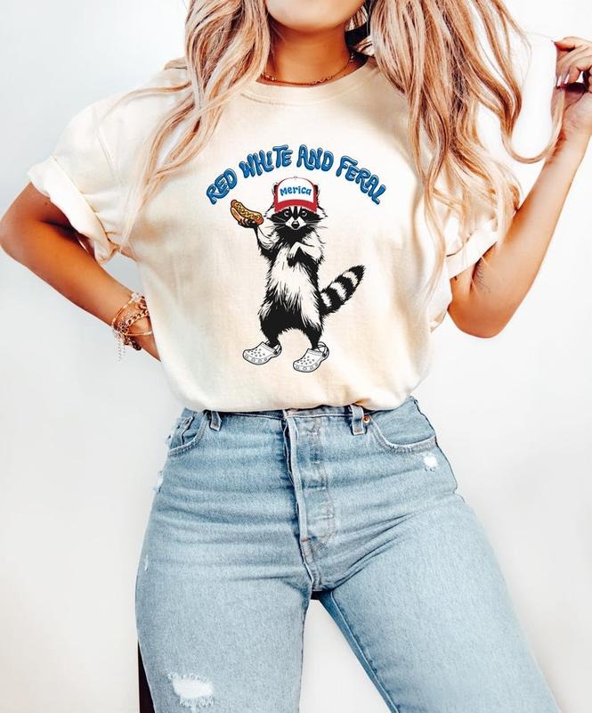 [Sale up to 30%] 4th of July Shirt, Red White and Feral Shirt, Independence Day T- shirt Hoodie, Sweatshirt
