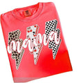 [Sale up to 30%] Comfort Colors Leopard Checker Cherry Letters ,Trendy Mama T-Shirt Hoodie, Sweatshirt | RetroVerseTees.com