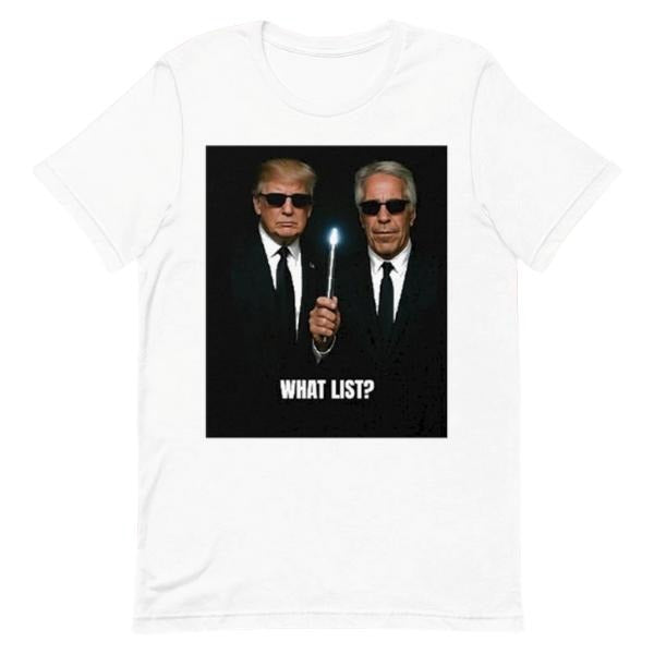 [Sale up to 30%] Donald Trump And Jeffrey Epstein What List T-Shirt Hoodie, Sweatshirt | RetroVerseTees.com
