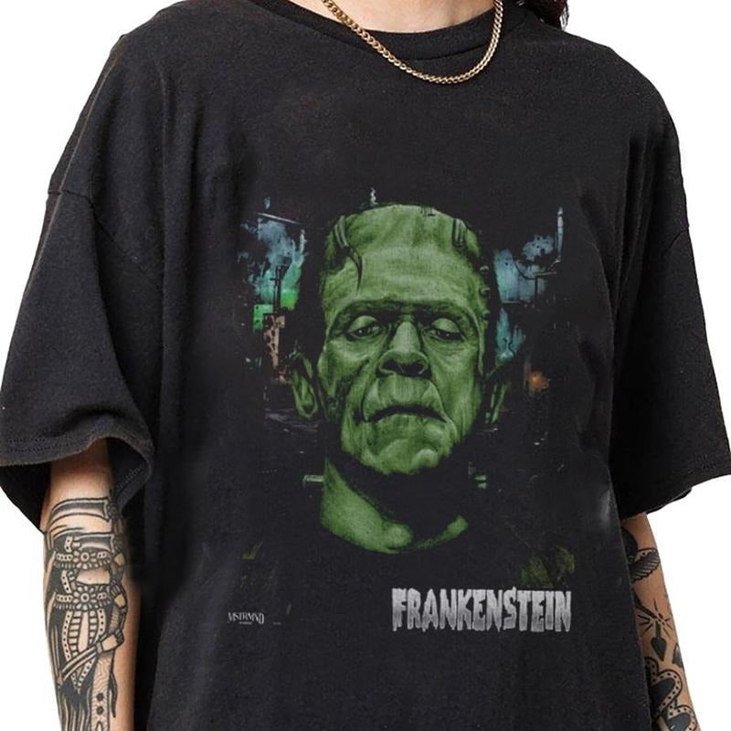 [Sale up to 30%] Frankenstein Vintage Bootleg Style T-Shirt, Gift For Women and Men Graphic Unisex T-Shirt, Cotton Fabric...