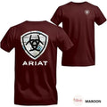[Sale up to 50%] Ariat Logo 2 Sided T-Shirt, Men Shirts for Ranch Style, Cowboy Country Style Tee, Bold Ariat Tribal...