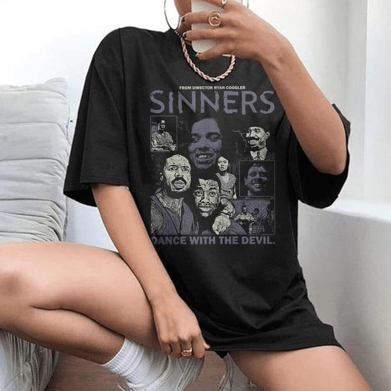 [Sale up to 50%] Sinners Movie Shirt 2025 , Aesthetic Movie Lover T-Shirt Hoodie, Sweatshirt | RetroVerseTees.com
