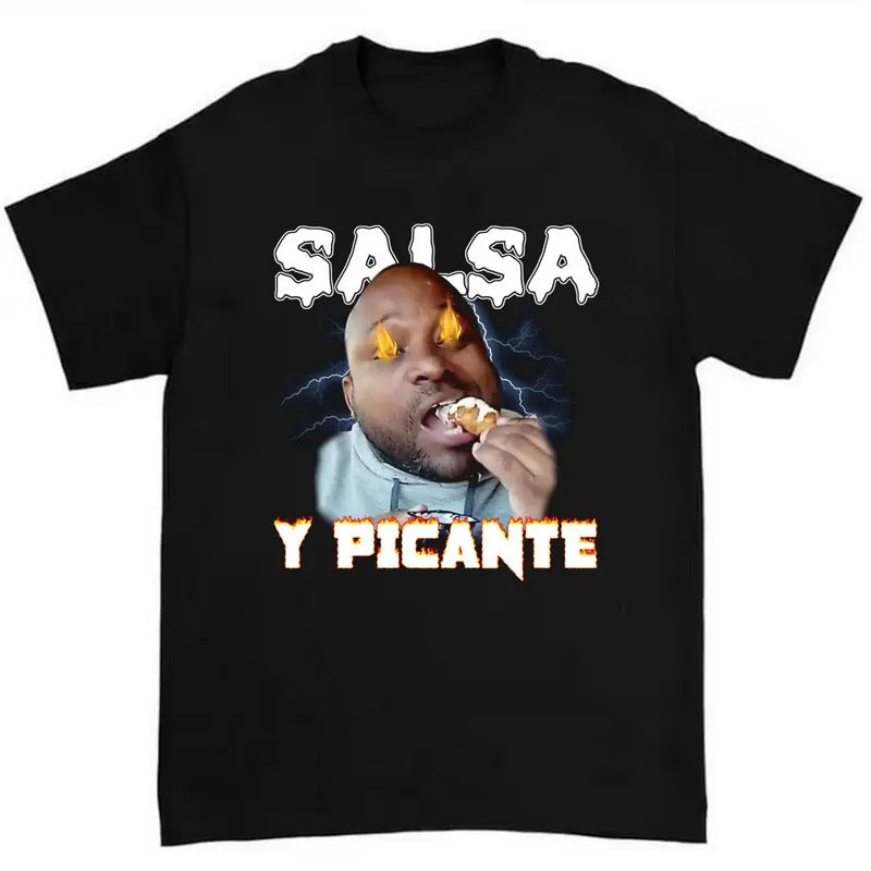 Salsa Y Picante Don Pollo Meme T-Shirt Highlighting Playful and Quirky Graphic Style Hoodie, Sweatshirt | RetroVerseTees.com