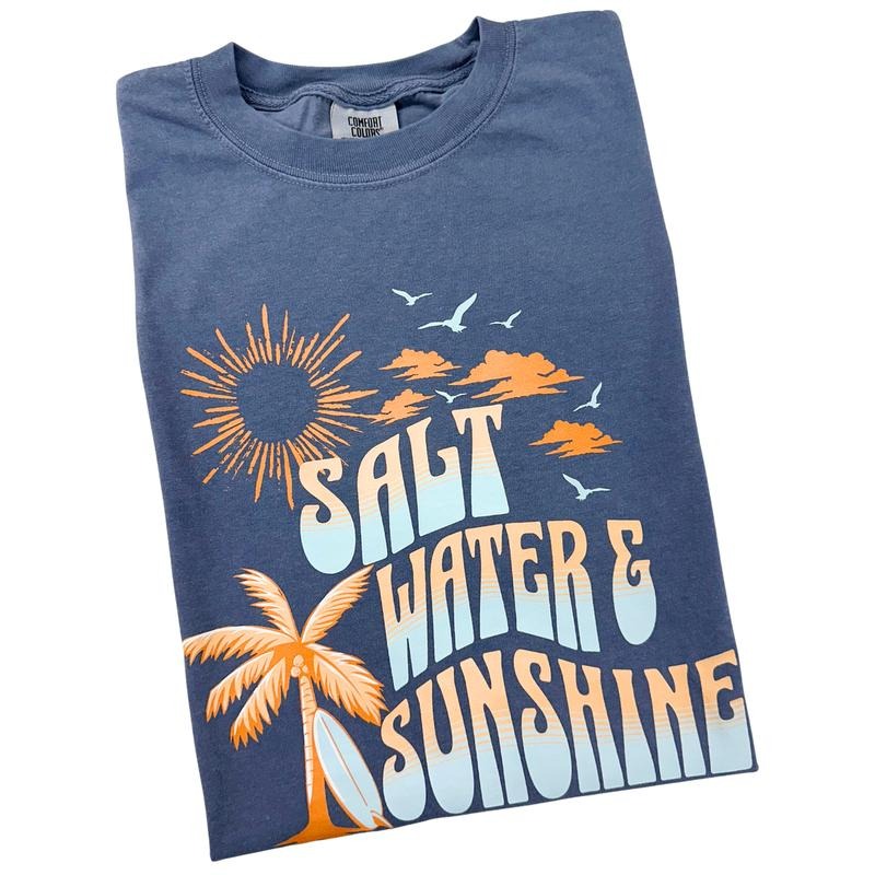Salt Water & Sunshine Comfort Colors T-Shirt 'NLB' Hoodie, Sweatshirt | RetroVerseTees.com