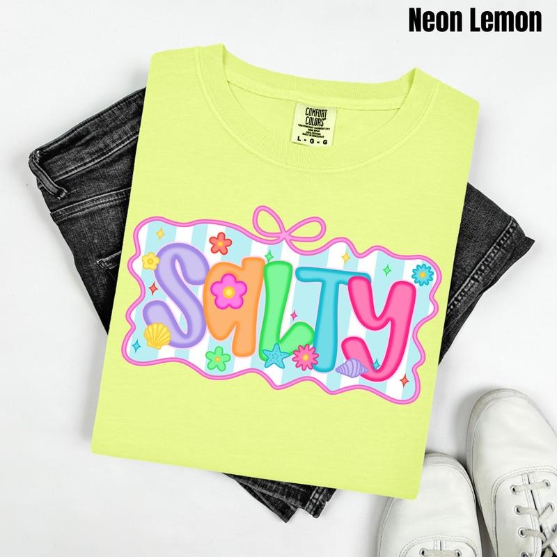 Salty Neon Striped Comfort Colors T-Shirt 'NLB' Hoodie, Sweatshirt | RetroVerseTees.com