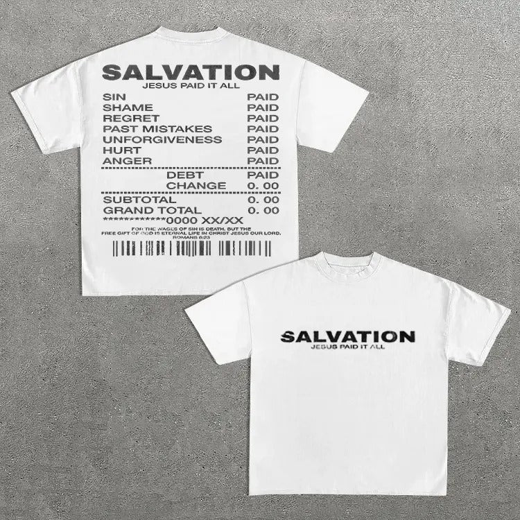 Salvation Jesus Paid It All Art Graphic Cotton T-Shirt Hoodie, Sweatshirt | RetroVerseTees.com