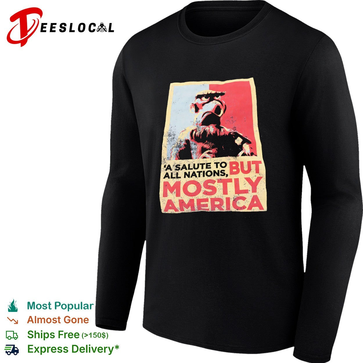 Sam the Eagle A Salute to all Nations but Mostly America Muppets shirt
