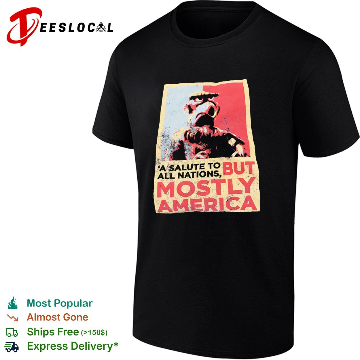 Sam the Eagle A Salute to all Nations but Mostly America Muppets shirt