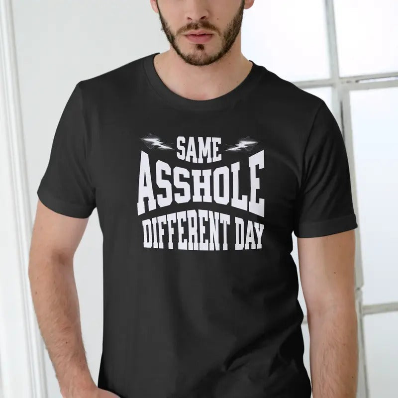 Same Ahole Different day funny T Shirt, Unisex Cotton Casual Menswear Hoodie, Sweatshirt | RetroVerseTees.com