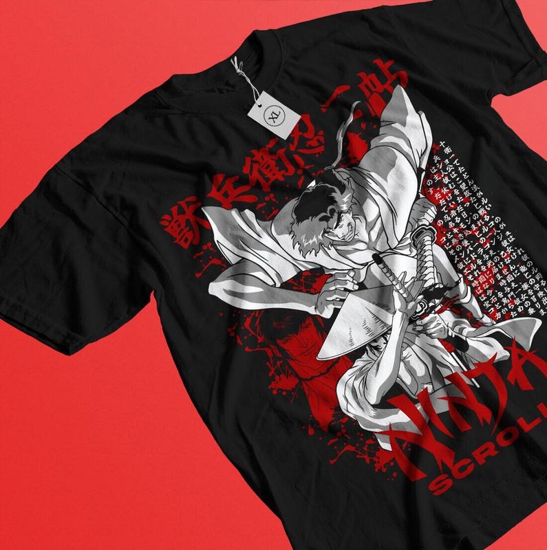 Samurai Champloo T-Shirt S-4XL Horror Anime Walk Mugen Jin Fuu Kasumi Scrol Gift Shirt Hoodie, Sweatshirt