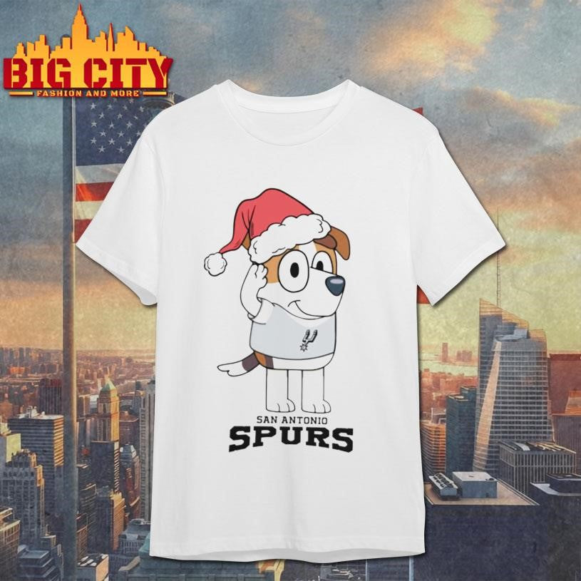 San Antonio Spurs Cute Bluey Jack Christmas Santa Shirt