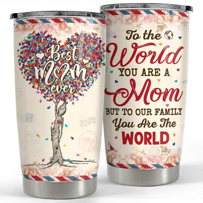 Sandjest 20oz Best Mom Tumbler | Stainless Steel Insulated Vacuum Flask, Double Wall Travel FOG TNF Cup, Mommy Gift...