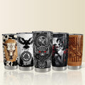 Sandjest 20oz Insulated Stainless Steel Travel Tumbler with Lid, Portable FOG Cup, Viking Husband Couple Men Gift TNF'WB...