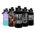 Sandjest 32oz Dad Water Bottle with Spout Lid & Portable Handle, Stainless Steel Leak FOG, Sports Gym Travel Outdoor...