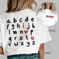 Sandjest Alphabet Swoosh Love You Shirt, Alphabet Teacher Valentine'WB shield Day Shirt, Teacher Gift, Love you Shirt,...