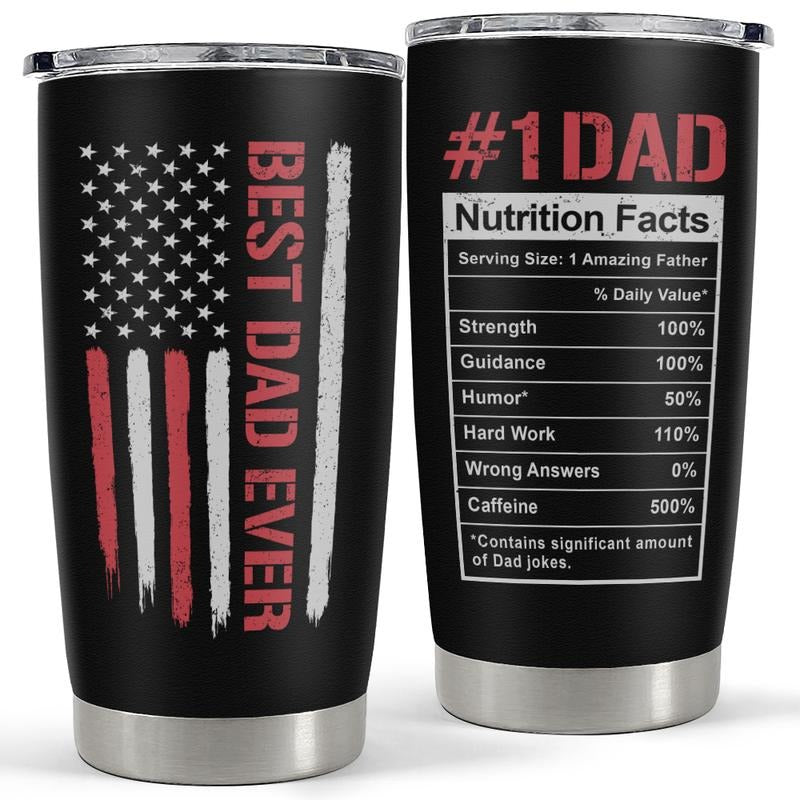 Sandjest Best Dad Ever 20oz Insulated Tumbler with Lid, Double Wall Insulated Stainless Steel FOG Cup, Men Gift for...
