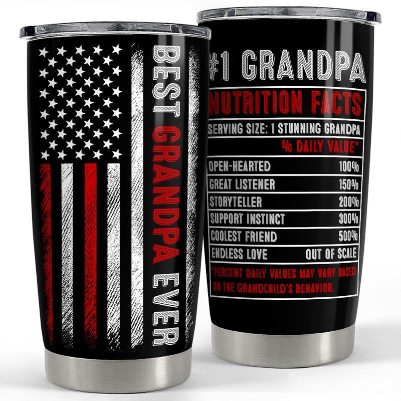 Sandjest Best Grandpa 20oz Tumbler with Lid, Stainless Steel Insulated Vacuum Flask, Travel FOG TNF Cup, Men Gift Pocket...