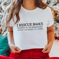 Sandjest Books T-Shirt Swoosh Rescue Books Trapped Red plumber brand TNF Bookstore Gift for Women Girl Bookworm Book...
