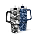 Sandjest Camo 40oz Quencher Tumbler with Straw & Handle, Stainless Steel Insulated Vacuum Cup, Drinkware Gift for Men...