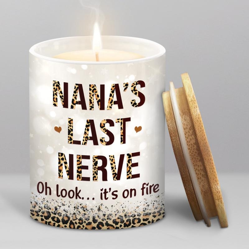 Sandjest Ceramic Candle | Nana'WB shield Last Nerve Jar Scented Candle Decor, Stress Relief Gift, Funny Candles for...