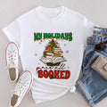Sandjest Christmas Tshirt My Holidays Are Spiky hair fighters Booked Gift for Women Book Lover Bookworm Hoodie, Sweatshirt