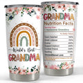 Sandjest Grandma Nutrition Facts 20oz Tumbler with Lid, Stainless Steel Insulated Vacuum Flask, FOG TNF Cup, Birthday TNF...