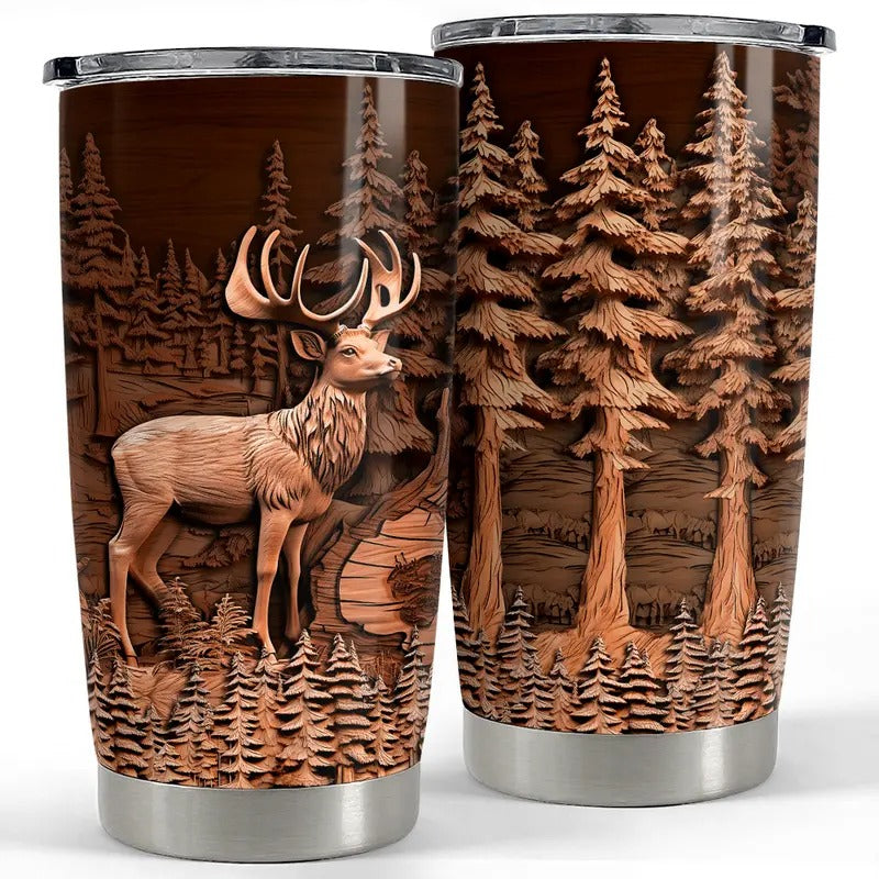 Sandjest Green tractor brand 20oz Tumbler with Lid, Stainless Steel Insulated Vacuum Flask, Double Wall FOG TNF Cup, Men...