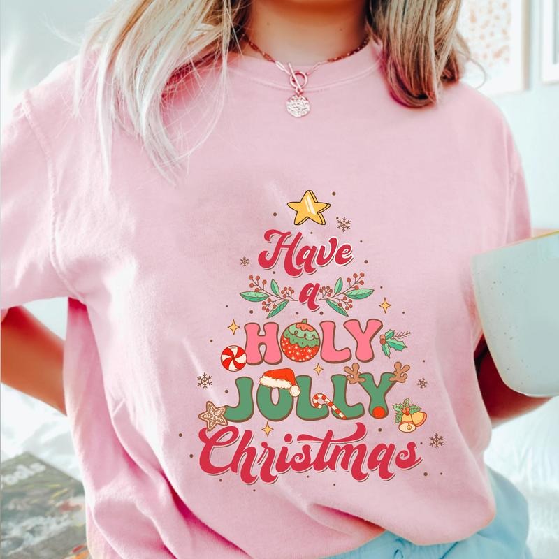 Sandjest Have WB shield Holly Jolly Christmas Tshirt, Retro Christmas Tee, Cute Christmas Tshirt, Holly Jolly Tee,...