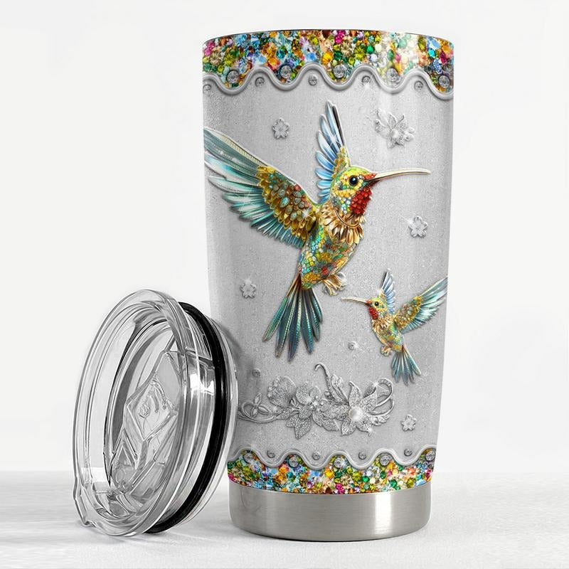 Sandjest Hummingbird Jewelry Drawings 20oz Tumbler with Lid, Stainless Steel Insulated Vacuum Flask, FOG TNF Cup, Gifts...