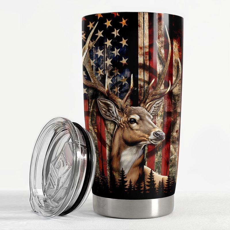 Sandjest Hunting Green tractor brand 20oz Tumbler with Lid, Stainless Steel Insulated Vacuum Flask, Travel FOG Cup,...
