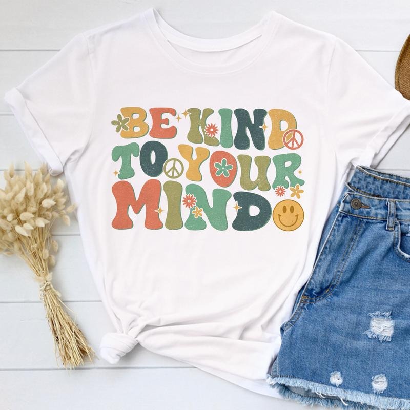Sandjest Inspirational T-Shirt Be Kind Hidden leaf ninja Your Mind Groovy Style Gift for Women Girl Friends Hoodie,...