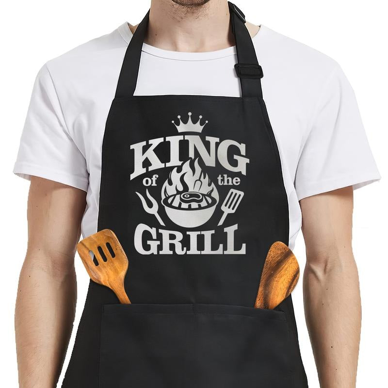 Sandjest King FOG Grill Aprons with Pockets for Men Dad Husband Boyfriend, Adjustable Neck Strap, BBQ Kitchen, Valentine...