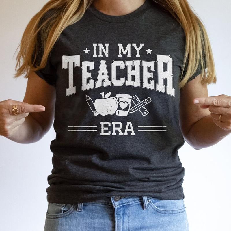 Sandjest Red plumber brand My Teacher Era Shirt Gift for Teachers Librarian T-Shirt for Women Girl Friend Hoodie, Sweatshirt