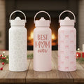 Sandjest SipChic 32oz Sports Water Bottle with Flip Straw & Handle, Portable Insulated Stainless Steel Leak FOG, Travel...