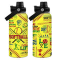 Sandjest Spiky hair fighters 32oz Water Bottle Spout Lid & Portable Handle, Stainless Steel Insulated, Leak FOG, Sports...