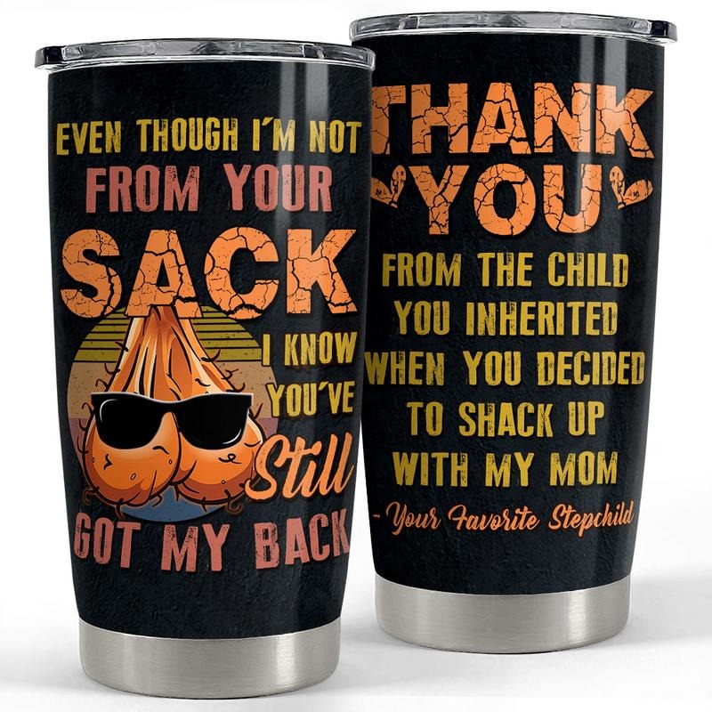 Sandjest Step Dad With Love 20oz Tumbler with Lid, Stainless Steel Insulated Vacuum Travel FOG Cup Bonus Dad Husband Men...