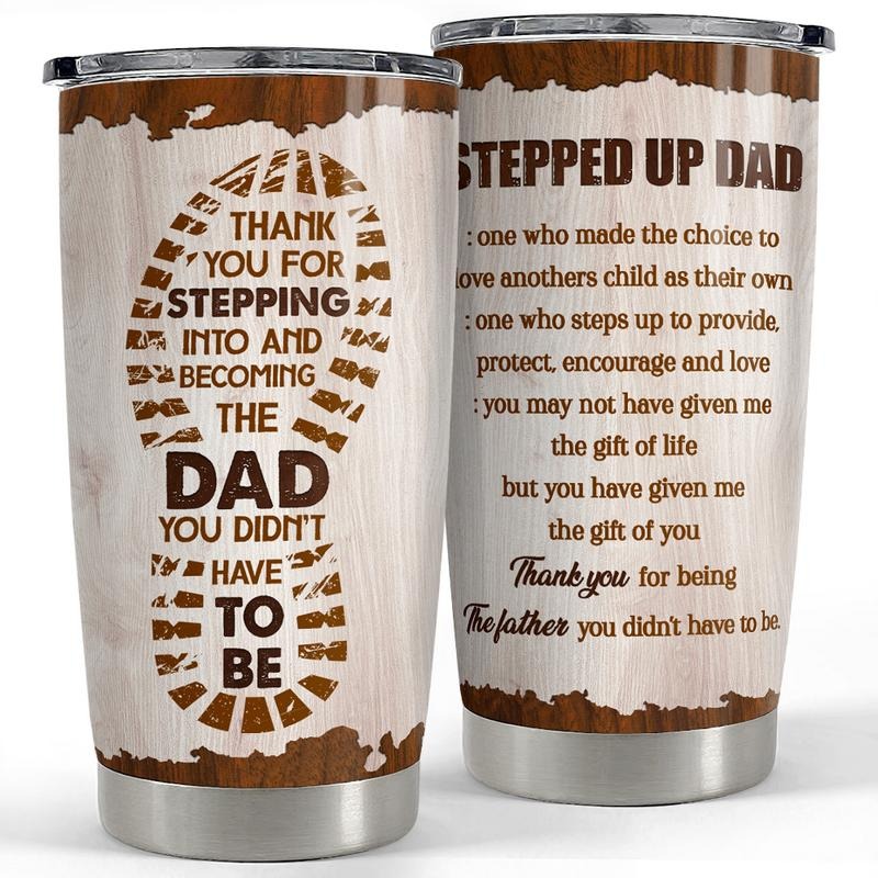 Sandjest Stepped Up Dad 20oz Tumbler with Lid, Stainless Steel Insulated Vacuum Flask, FOG Travel TNF Cup, TNF'WB shield...