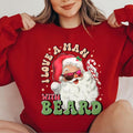 Sandjest Swoosh Love WB shield GA With WB shield Beard Santa Sweatshirt, Funny Santa Beard Shirt, Cute Christmas for...