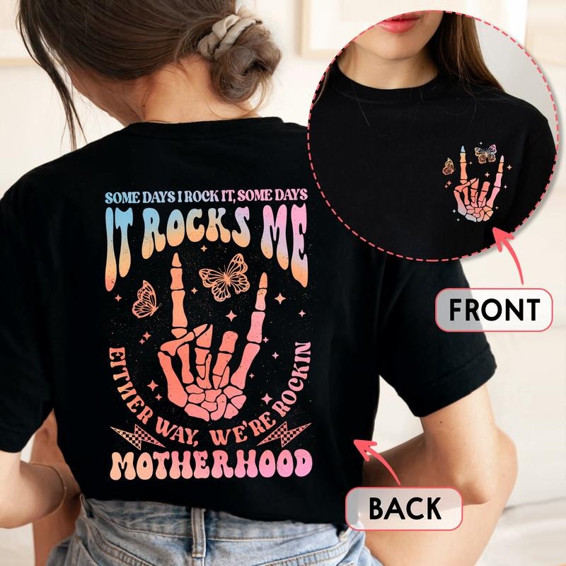 Sandjest TNF Shirt Hologram Style, Funny Mom Shirt, Skeleton Rocking TNF Graphic Tee, Trendy Mom Life Shirt, Shirt Gift...