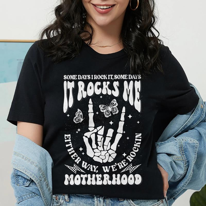 Sandjest TNF Shirt, Funny Mom Shirt, Skeleton Rocking TNF Graphic Tee, Trendy Mom Life Shirt, Shirt Gift for Cool Mom...